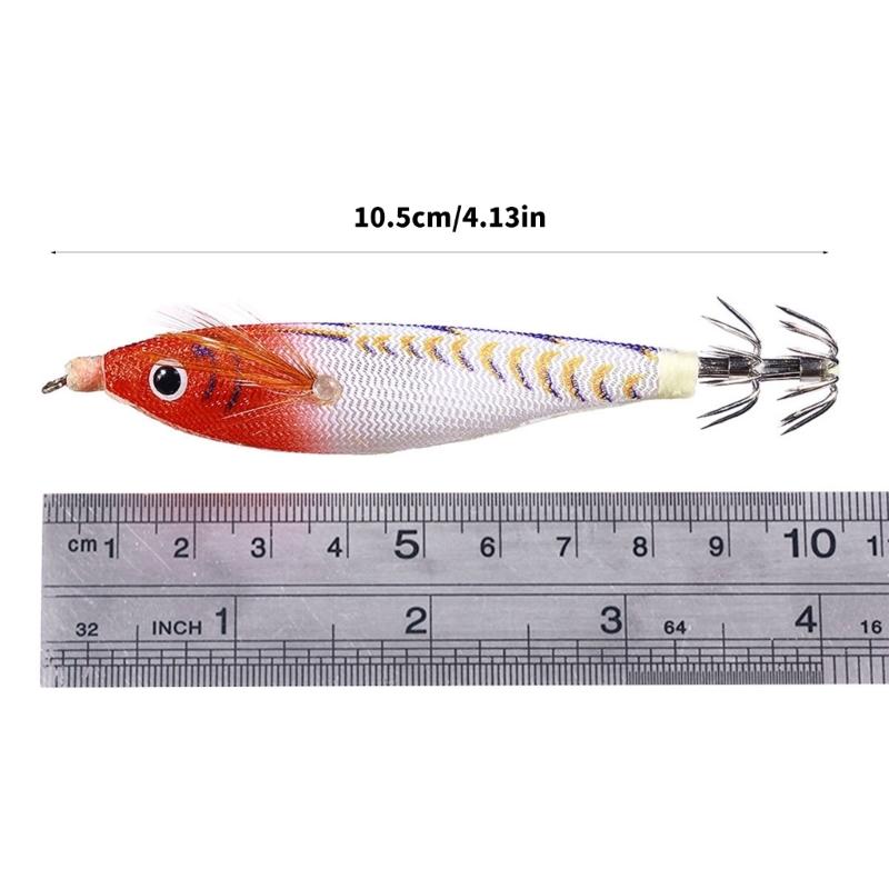 5Pcs Artificial Hard Baits Shrimp Lures Baits 9.6g Cuttlefish Hook Fishing Lures Glow Squid Jig Glow Jig Hook