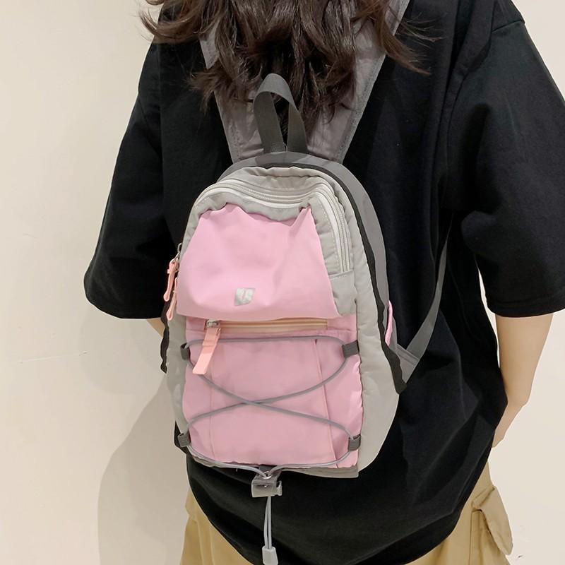 Outdoor Backpack Contrast Color Backpack Student Small Backpack Lightweight Travel Bag