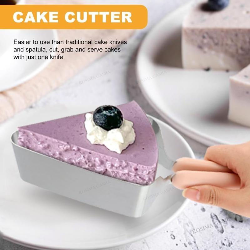 Stainless Steel Cake Divider Cake Slicer Cutter Triangle Cake Cutter Double Handle Design Strong Durable Easy to Clean Size