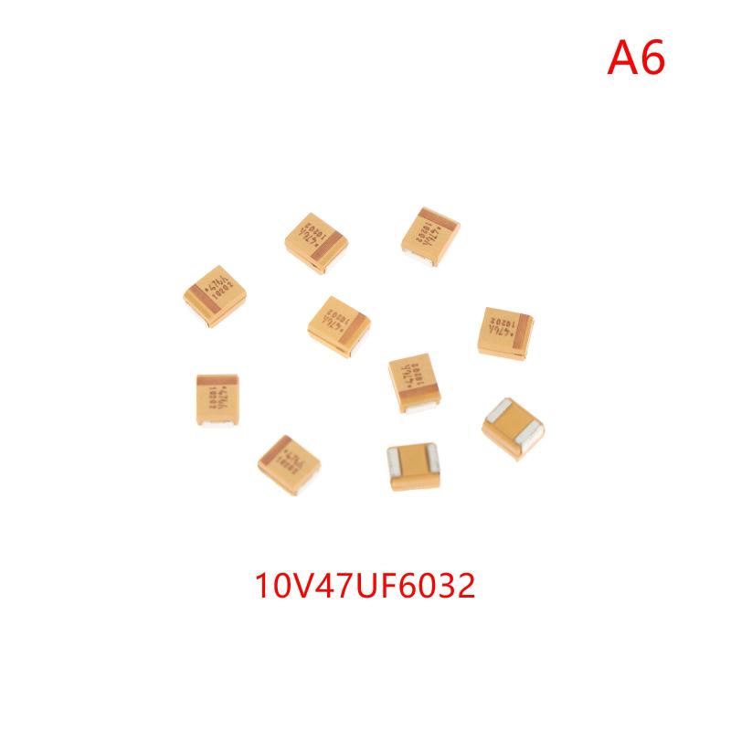 10Pcs A B C D Case Tantalum Capacitor 6V 10V 16V 25V 4.7Uf 10Uf 22Uf 47Uf 100Uf 470Uf For Electronic Projects Circuit Board