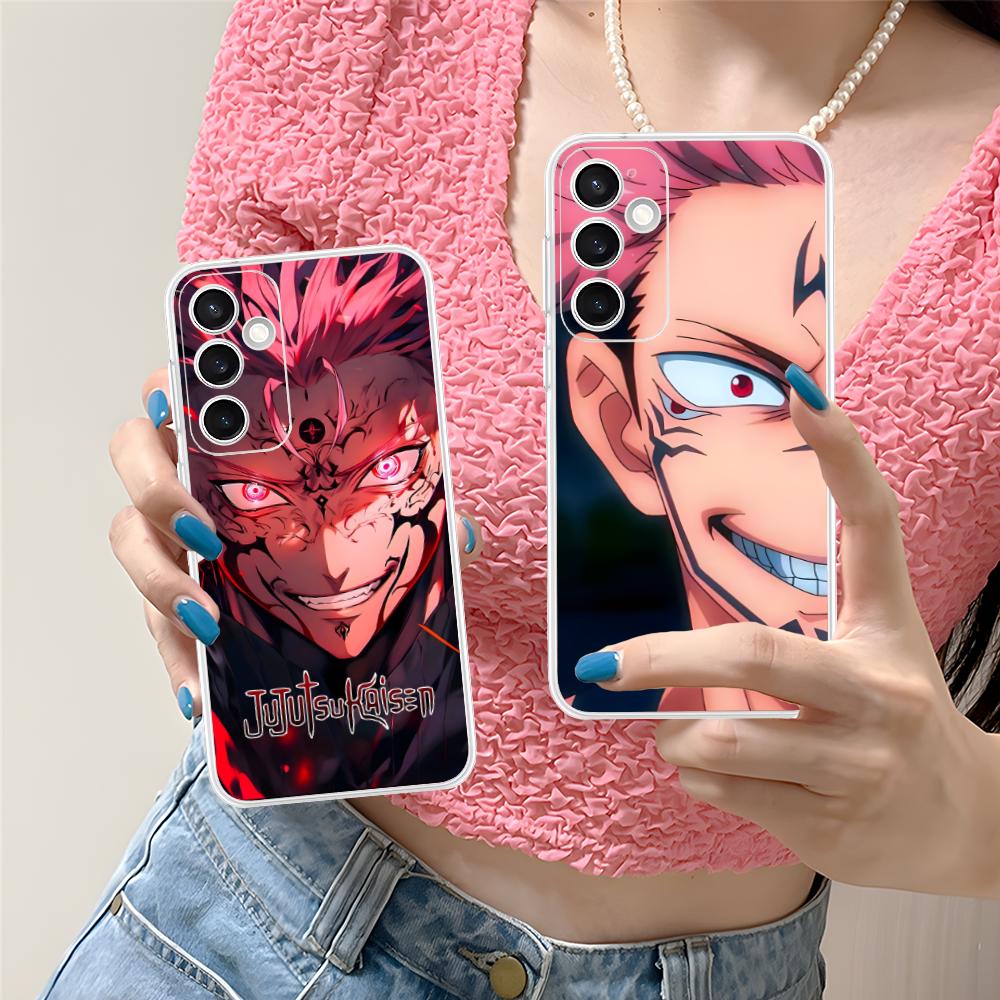 Jujutsu Kaisen Sukuna Mobile Phone Case for Samsung Galaxy S25 S24 S23 S22 S21Plus FE Ultra Clear Colorful Cover Pretty Luxury
