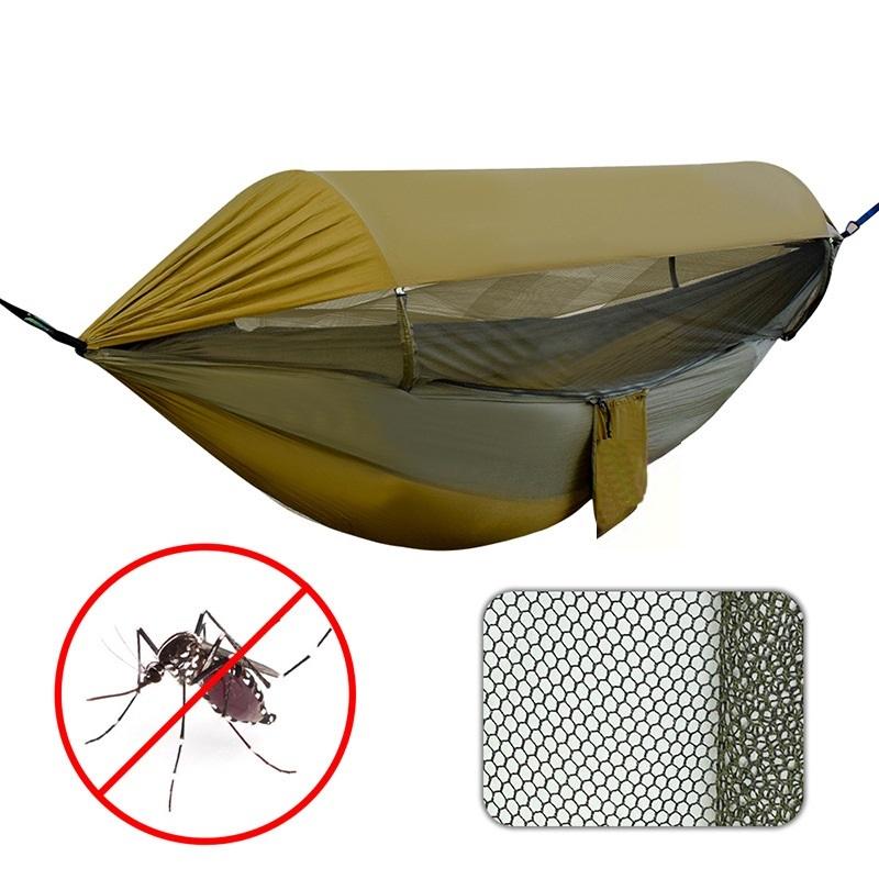 Outdoor Camping Double Hammock Anti-rainfly Mosquito Net Automatic Quick Release Swing Shelter дубильная кора