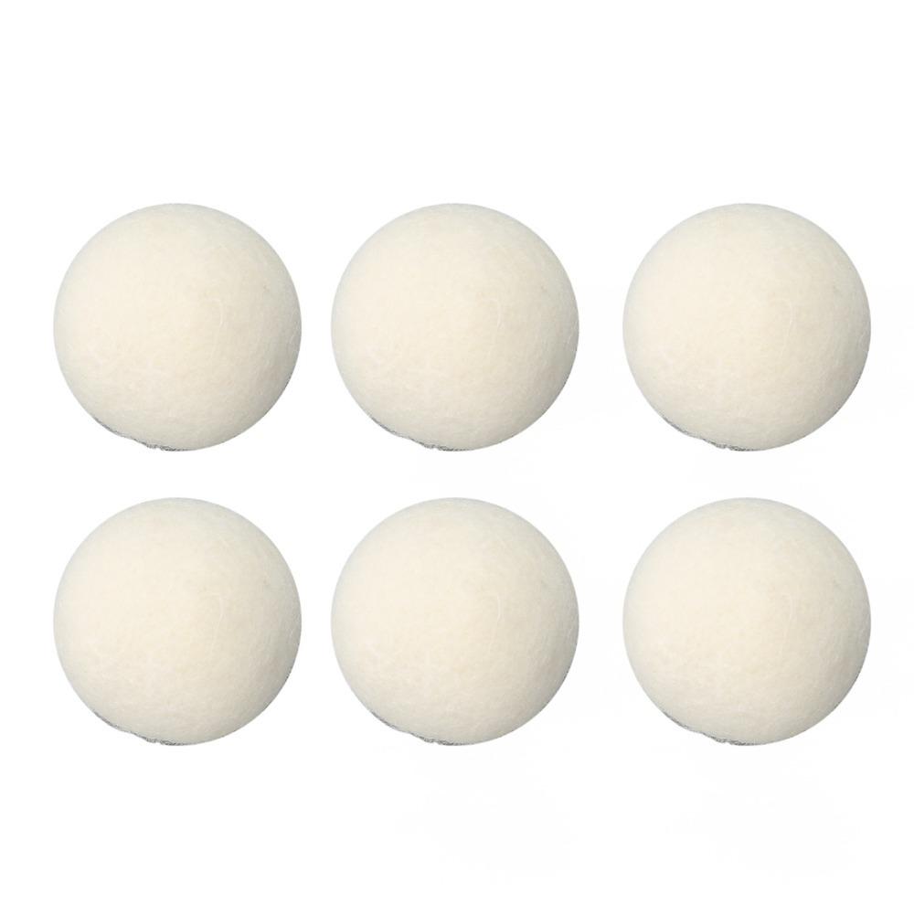 6pcs 4cm/1.6in Diameter Laundry Wool Balls Natural Fabric Softener Balls  For Drying Machine