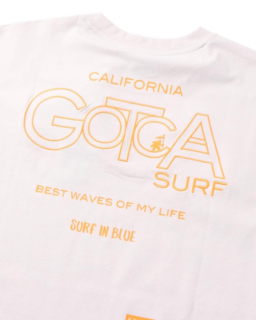 Hybrid Multifunctional Fluorescent Line Embroidery Core Line Unisex Surfing Casual Wear Short Sleeve Summer Clothes 262G1038 Natural White L [Gatcha]