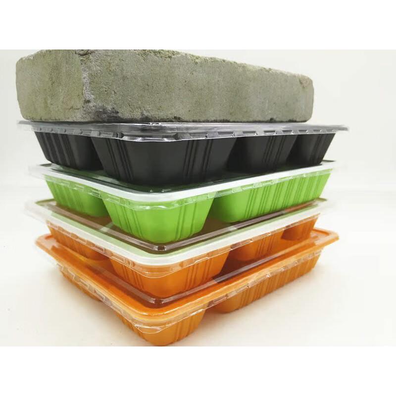 JINGRX Disposable Rectangular 5-Compartment Plastic Food Containers