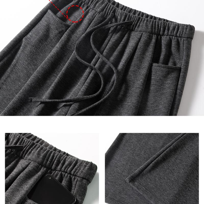 Nova Moda Sólida Casual Calças de Perna Larga para Mulheres Elegante Solta Reta Cintura Alta Calças Femininas Bolsos Cordão Calças Esportivas Femininas 25710