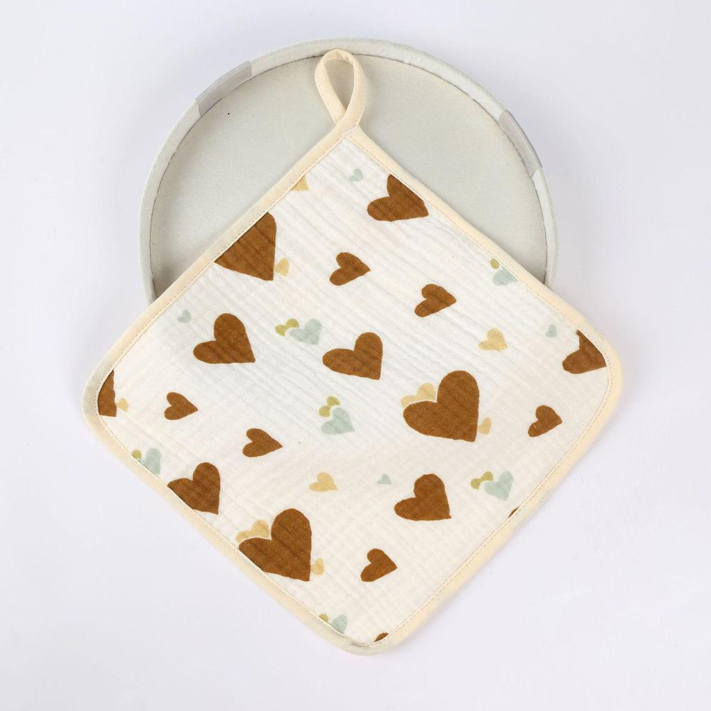 High-Density 30x30cm Double-Layer Printed Cotton Gauze Handkerchief, Washcloth, Nursing Cloth, Drool Cloth, Combed Cotton Towel.