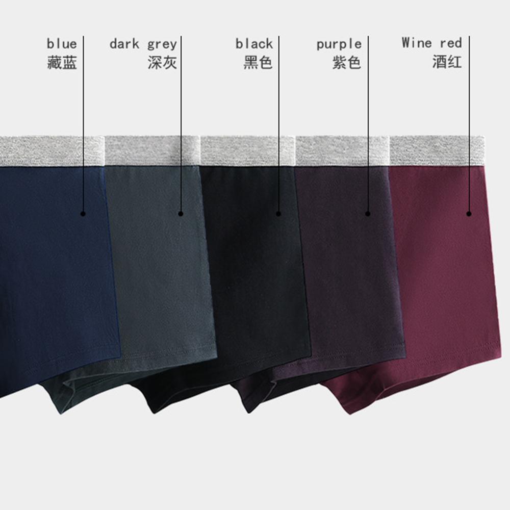 5 Pcs Men Cotton Boxer Briefs Mid‑Waist Antibacterial Breathable Underpants Comfort Soft Contrast Waistband Male Underwear L XL 2XL 3XL 4XL 5XL 6XL