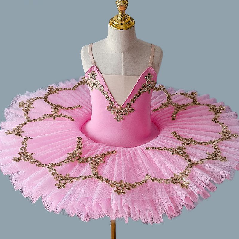 Dětské taneční vystoupení Kostýmy Gázové sukně Vystoupení Baletní tanec Modré Růžové Bílé šaty