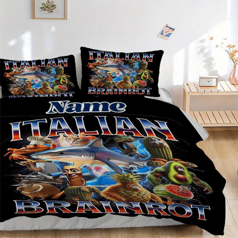 

Italian Brainrot Creatures Bedding Set 3 Piece Comforter Cover Gift for Bedroom,Includes No Insertsjt084 135x200cm