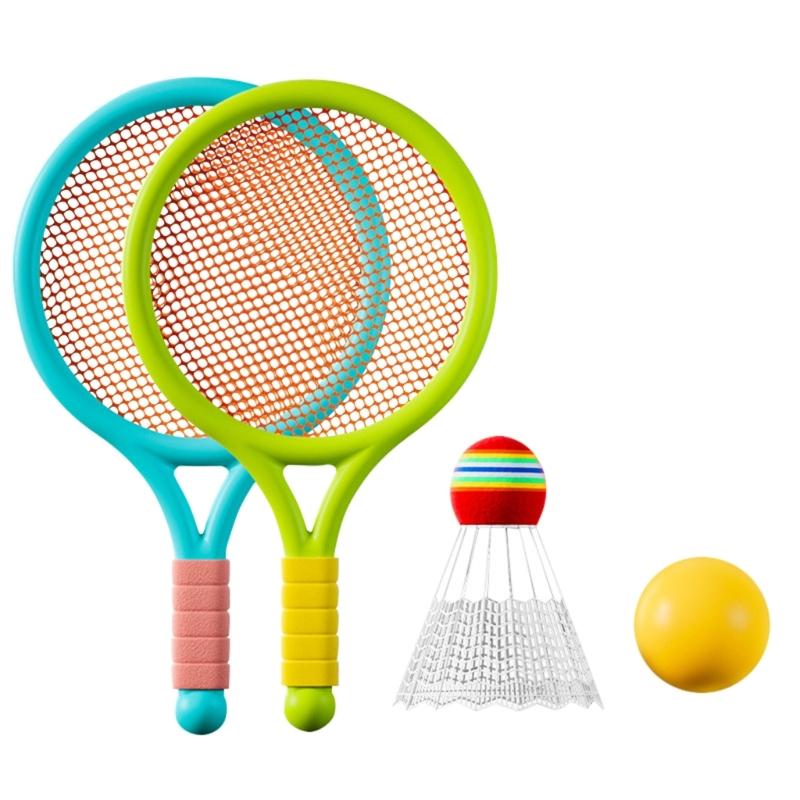 

Kid Tennis Rackets Sets with Shuttlecocks Tennis Racquet Toy Kits for Toddler Children Outdoor Indoor Sports Activities зелений/синій