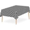 15Pcs Thickened Camping Checkered Plastic Tablecloths Disposable Tablecloth Rectangular Waterproof Oilproof Portable Tablecloths