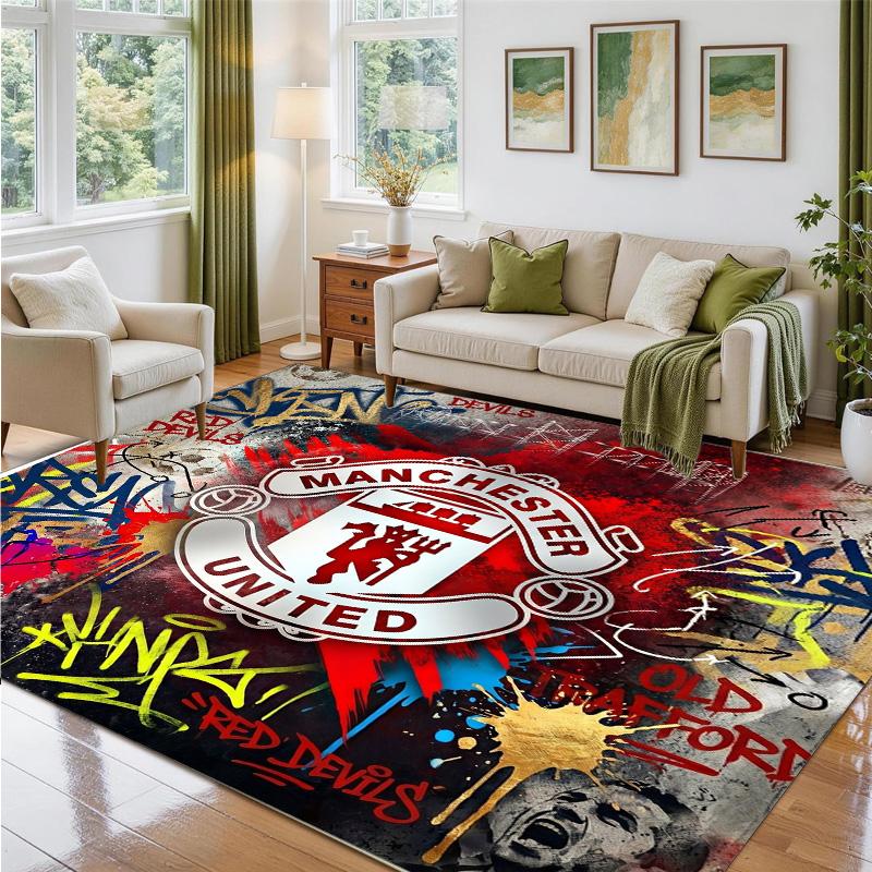 Manchester United Design Kristall Samt Teppich Weiche Dekorative Matte für Schlafzimmer Eingang