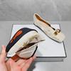 Fashion Women's Loafers 2025 Spring Autumn Fashion Metal Decoration Vintage Flats Lightweight Comfortable Outdoor Non Slip Casual Shoes