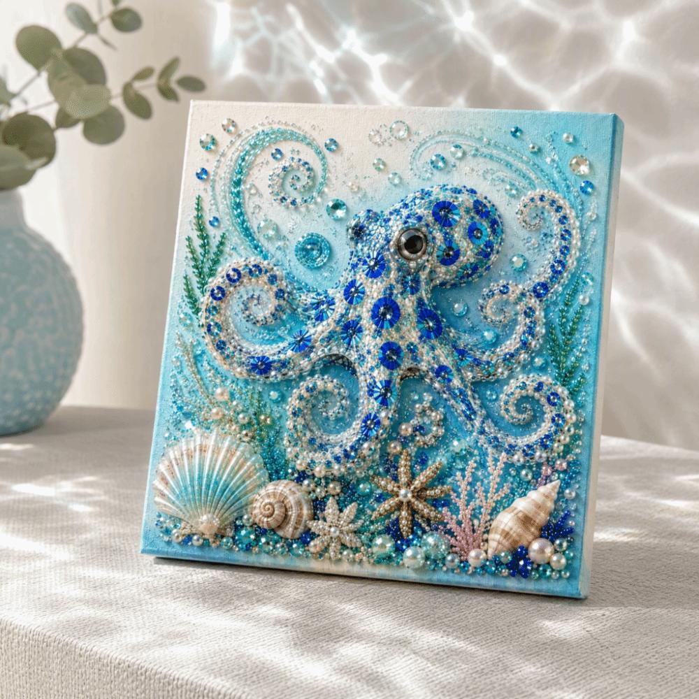 Kit Pittura Perle Finitura Scintillante Mezzo Tondo Perle Kit Artigianato Fai da Te Kit Arte Oceanica Decorazione Parete Casa