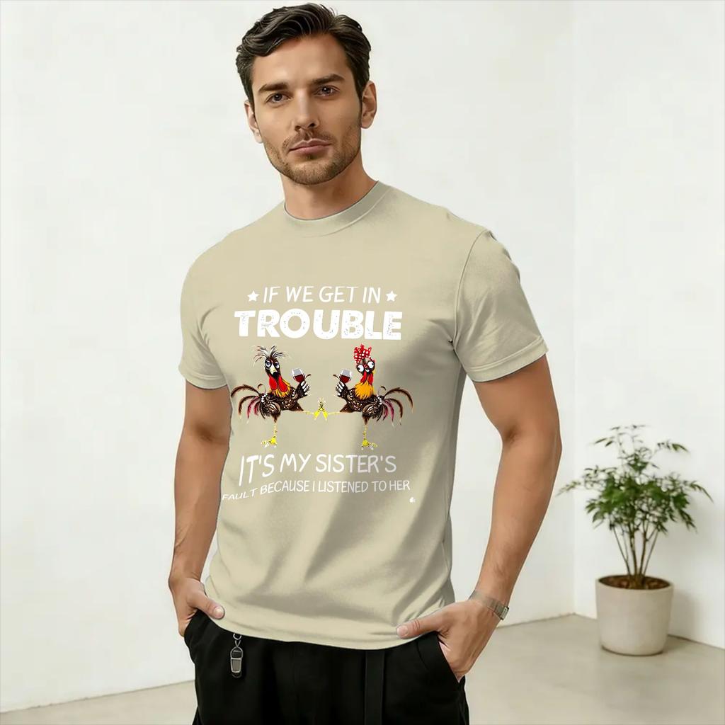 Fashion Funny Rooster Pattern TShirts for Unisex O Neck 100 Cotton T Shirt Short Sleeve Tees Adult Tops