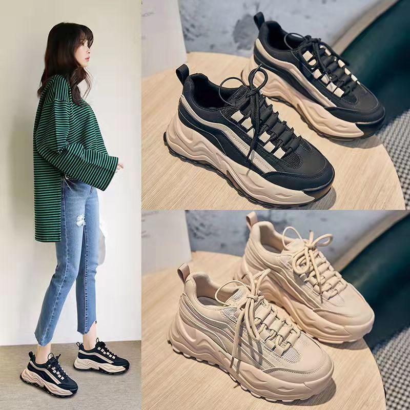 Nowe Modne Sneakersy Chunky Damskie Buty na Koturnie z Platformą dla Kobiet Oddychające Casualowe Buty Sportowe Damskie Sznurowane Zapatos Mujer