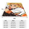 Flame Hashira Kyojuro Rengoku Blankets Anime Demon Slayer Plush Funny Warm Throw Blanket for Coverlet Spring/Autumn
