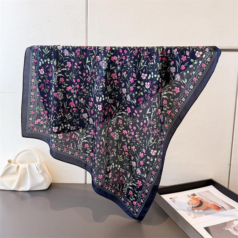 

70*70cm Women Square Silk Scarf/scarves Luxury Wrap 2026 Hair Tie Band Bag Warp Soft Neckerchief Hijab Headscarf Female Foulard 70x70cm