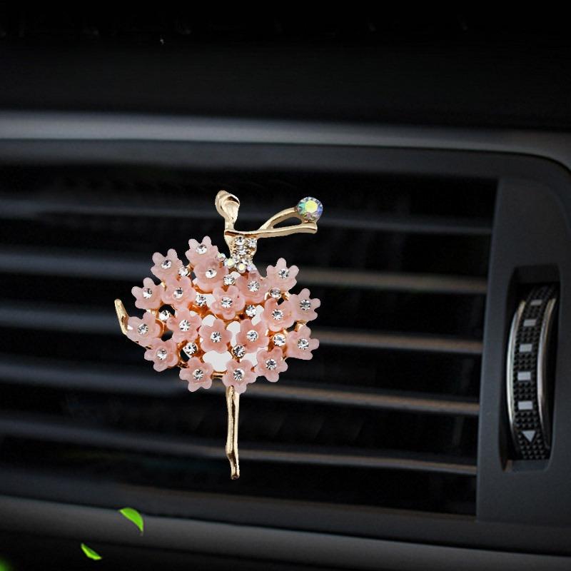 2pcs Hook Car Air Vent Clip Cute Cartoon Creative Ballet Girl Car Perfume Decorative Clip Car Air Freshener Diffuser