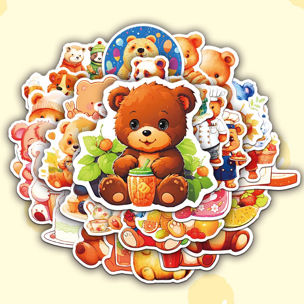 

50 Sheets of Cute Cartoon Bear and Sloth Graffiti Stickers