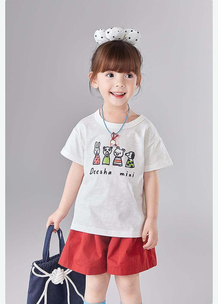 Breathable and Cute Printed 25 Summer Children's Versatile Fashion Casual Top for Infants and Girls' T-shirts