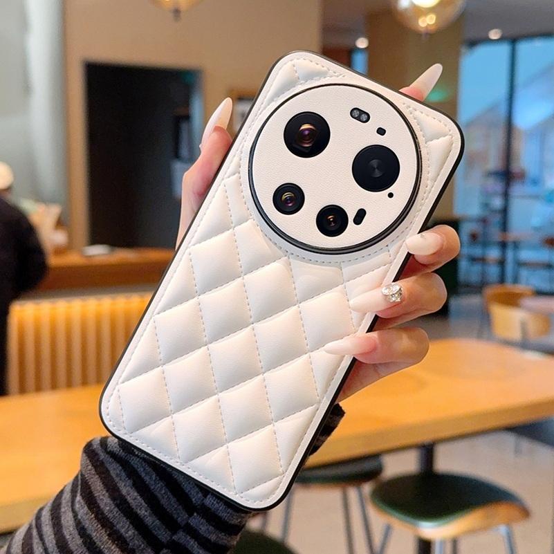 

Three-dimensional puff check small fragrance style leather Case For Xiaomi 17 Ultra Mi17 ultra Hard Protection Cover Xiaomi 17 Ultra