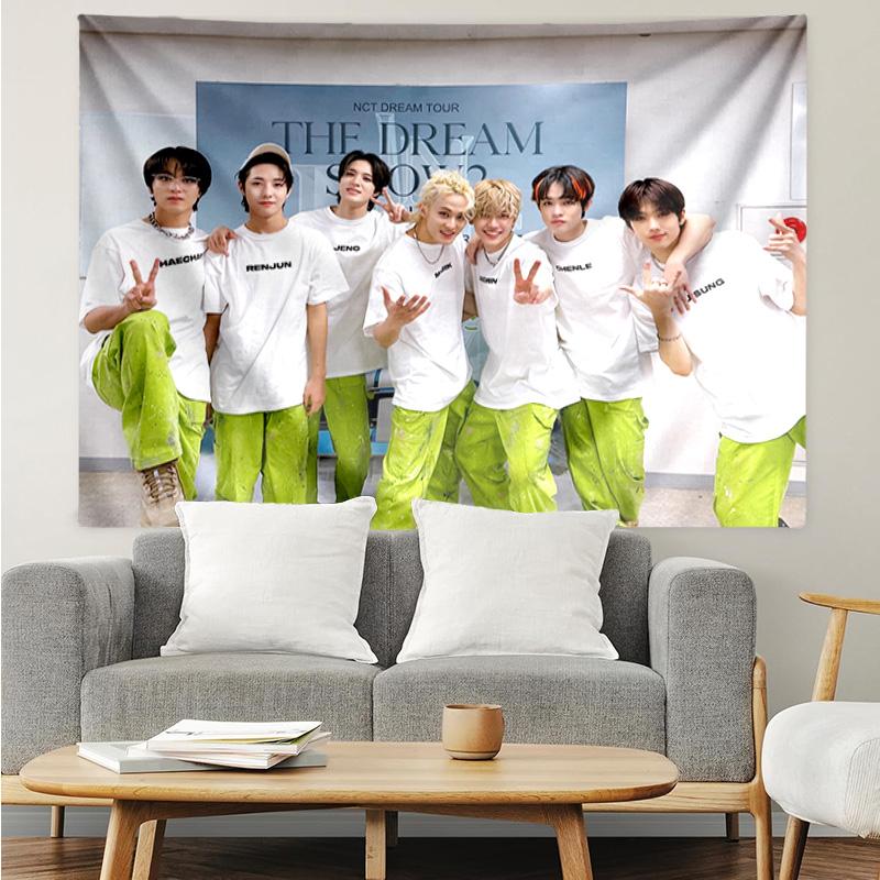 1PC Seven-teen Group K-pop music group Tapestry Accessories for Bedroom,Livingroom, dormitory Room Wall Decor Fan Birthday Gifts