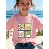 European sizes Girls' 4-Panel Cute Corgi Print Short Sleeve T-Shirt - Casual Round Neck Regular Fit, Soft Cute Multiple Expression