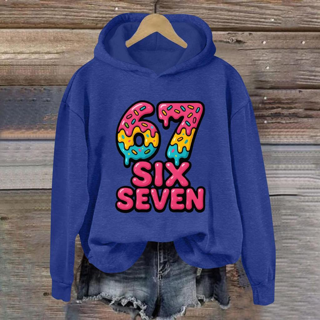 Damen Modisches Lässiges Langärmliges Bedrucktes Kapuzensweatshirt