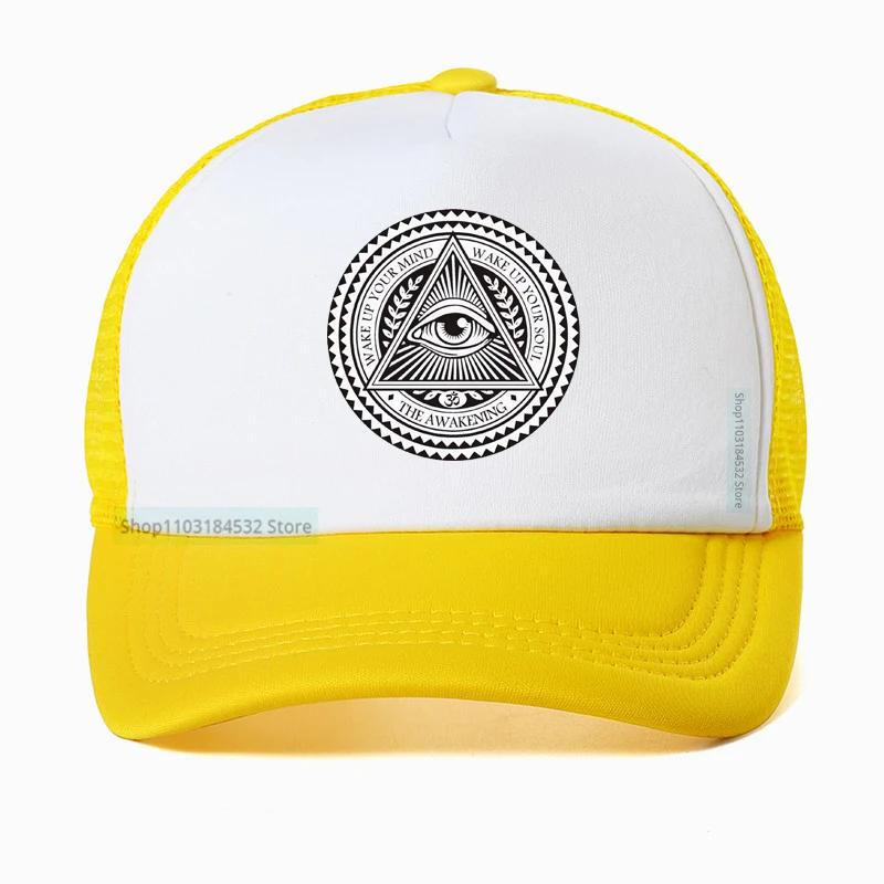 Eye of God Hats Vintage Egypt Pyramid AllSeeing Eye Illuminati Hat Punk Egyptian Triangle Adjustable Baseball Cap