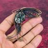 Seraphinite Gemstone Pendant Copper Wire Wrapped Pendant Fish Handmade Jewelry