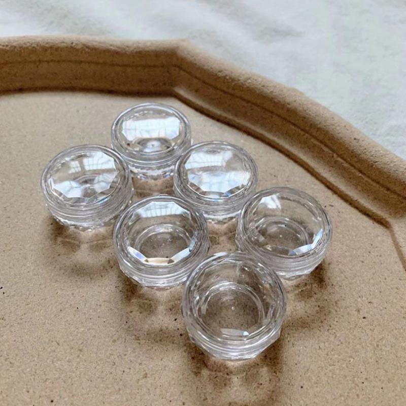 10Pcs Refillable Nail Bottle Empty Nail Glitter Powder Nail Decoration Box Pot Sample Clear Cream Jar Small Clear Can Tin