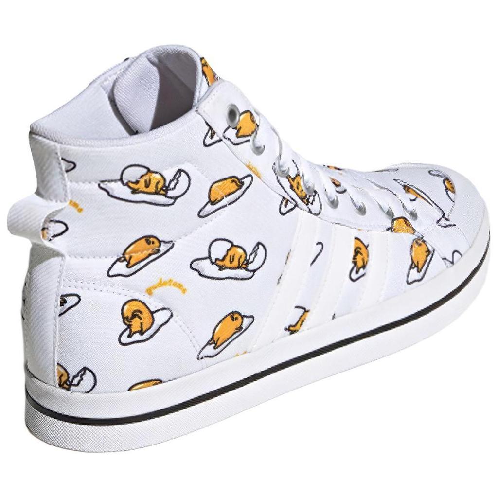 Adidas Gudetama X  Neo Bravada Mid Canvas Printed Casual Sports Non-Slip High-Top Skate Shoes Unisex Sneakers Off-White FY2939