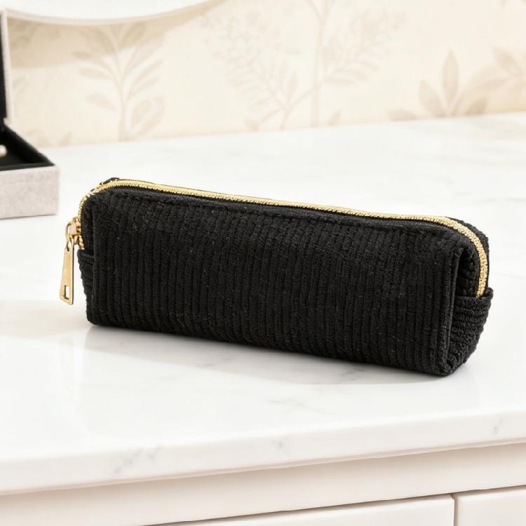 Zippered Closure Pencil Case Light Weight Corduroy Pencil Bag Portable Art Supplies Organiser Pouches For Kid Student