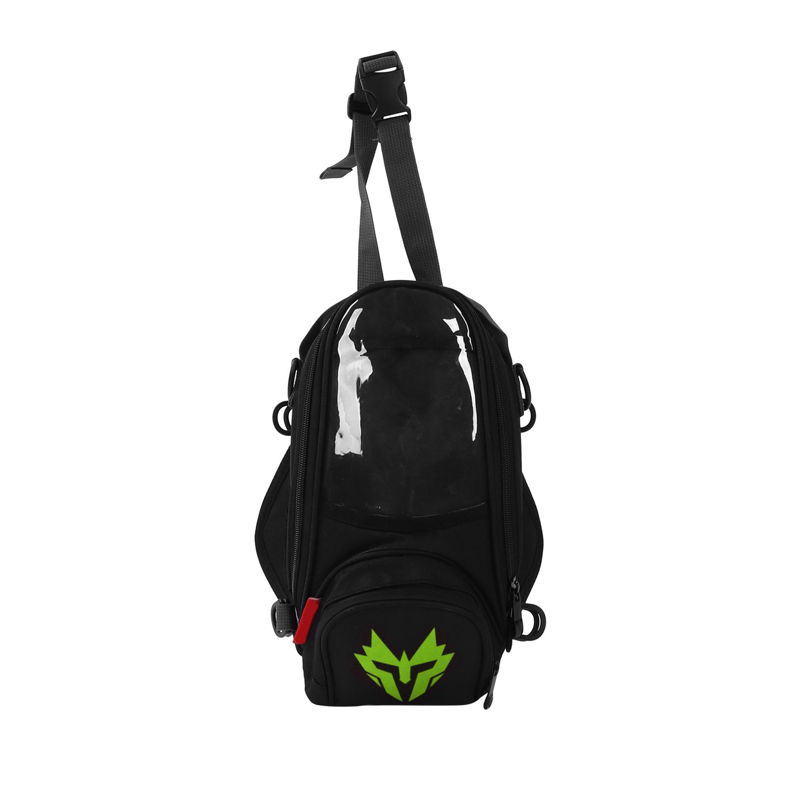 

Motorcycle Fuel Tank Bag Touch Screen Function Adjustable Strap Waterproof Oxford Fabric UniversalGreen