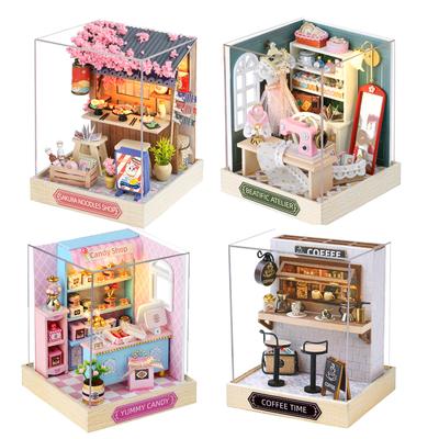 Babyhaus, Mini-Miniatur-Puppenhaus, DIY-Bausatz für kleine Häuser, zum Basteln von Zimmerspielzeug, Dekoration für Zuhause und Schlafzimmer mit Möbeln