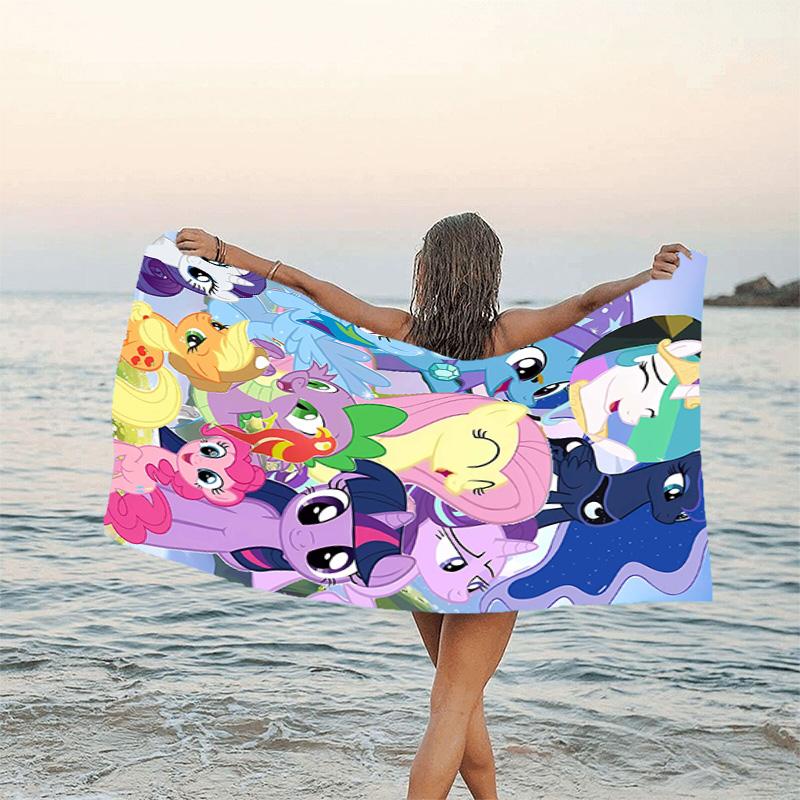 1pc My Little Pony4 Beach Towel, Beach and Seaside Swimming Pool Equipment, Fashion Pattern, Rectangular, Travel Essentials