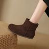 Short boots women's new early autumn thin suede Maillard boots women's retro flat-bottomed Martin boots