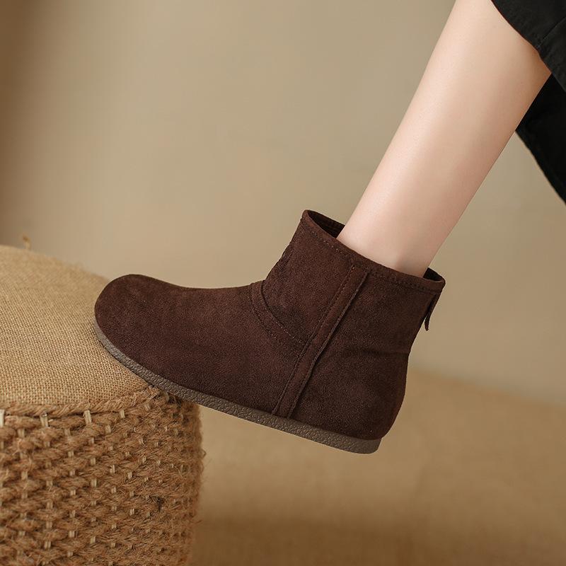 Short boots women's new early autumn thin suede Maillard boots women's retro flat-bottomed Martin boots