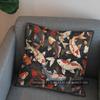 2D Stylish Koi Fish Pattern Throw Pillow Cover Pattern Cushion Cover Suitable For Sofa Bedroom Car Pillow Cover