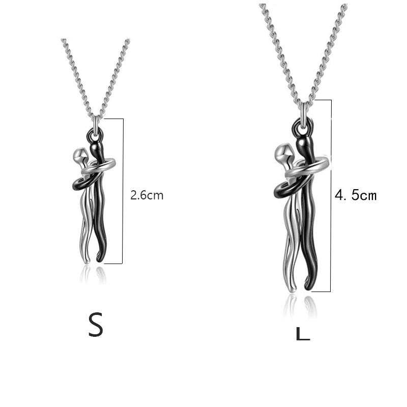 Couple Hug Necklace Lovers Hugging Pendant Valentine'S Day Couple Gift Love Style Gift For Wife