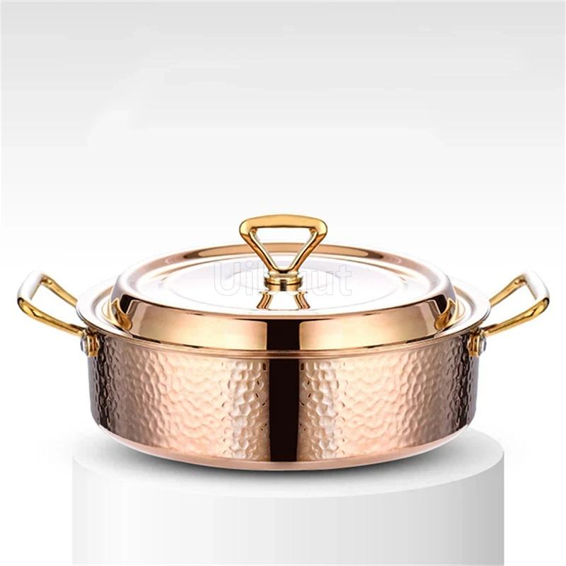 Thickened Golden Hammer Pattern Pot Special Pot for Induction Cooker Hotpot High Grade 304 Stainless Steel Double Flavor Hot Pot