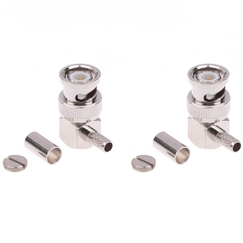 90 Degree BNC Male Right Angle RF Connector Crimp 50ohm RF Connector Adapter For RG58 RG142 RG400 RG223 LMR195 Coaxial Cable
