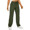 Waterproof Womens Hiking Pants Elastic Waist Sweatpant Casual Sports Trouser with Zipper Multi Pocket