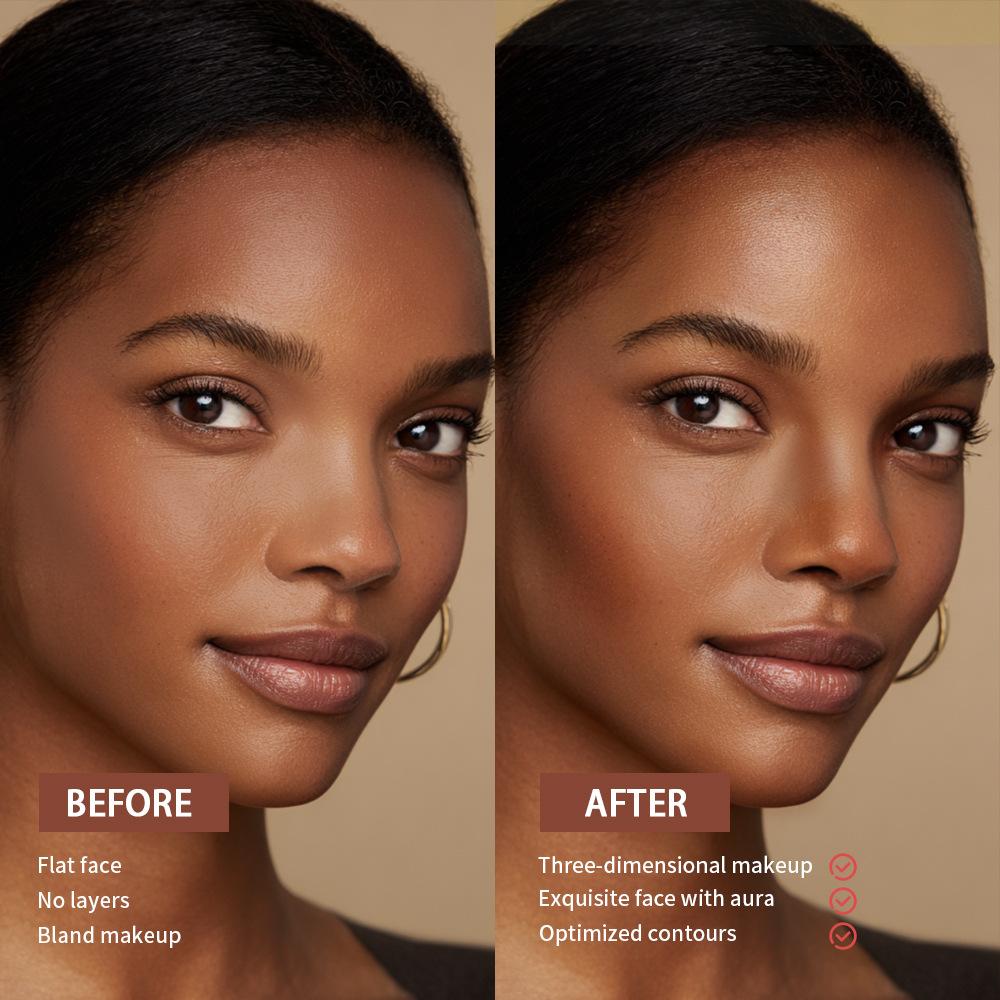 Stick Lichid pentru Contur Culoare Bronz Închis Stick pentru Contur cu Luciu Ridicat Stick pentru Acoperirea Liniei Părului Machiaj Facial Contur Natural Luminos Tridimensional