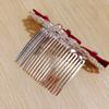 Children's Burgundy Rhinestone Crown Bow Hairpin for Princess Costume & Photo Shoots