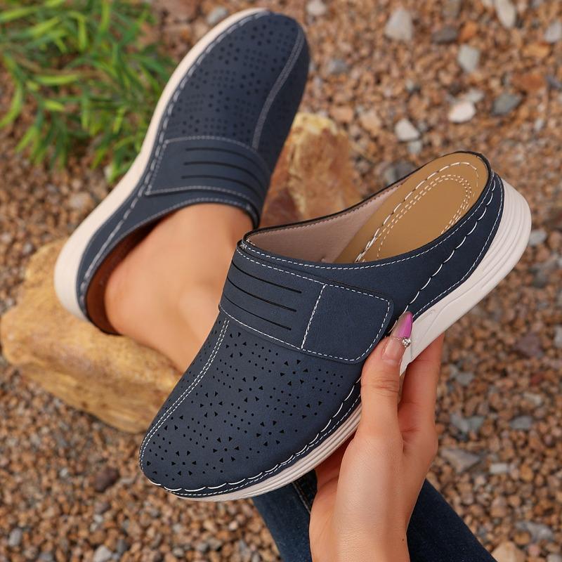 

Baotou slippers women s summer new Baotou half slippers solid color slope heel large size beach women s cool slippers 42 тёмно-синий