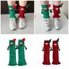 Women Novelty Cartoon Big Eyes Christmas Leg Warmers Funny Magnetic Hand Boot Toppers Cuffs Socks for Holiday Party Gift