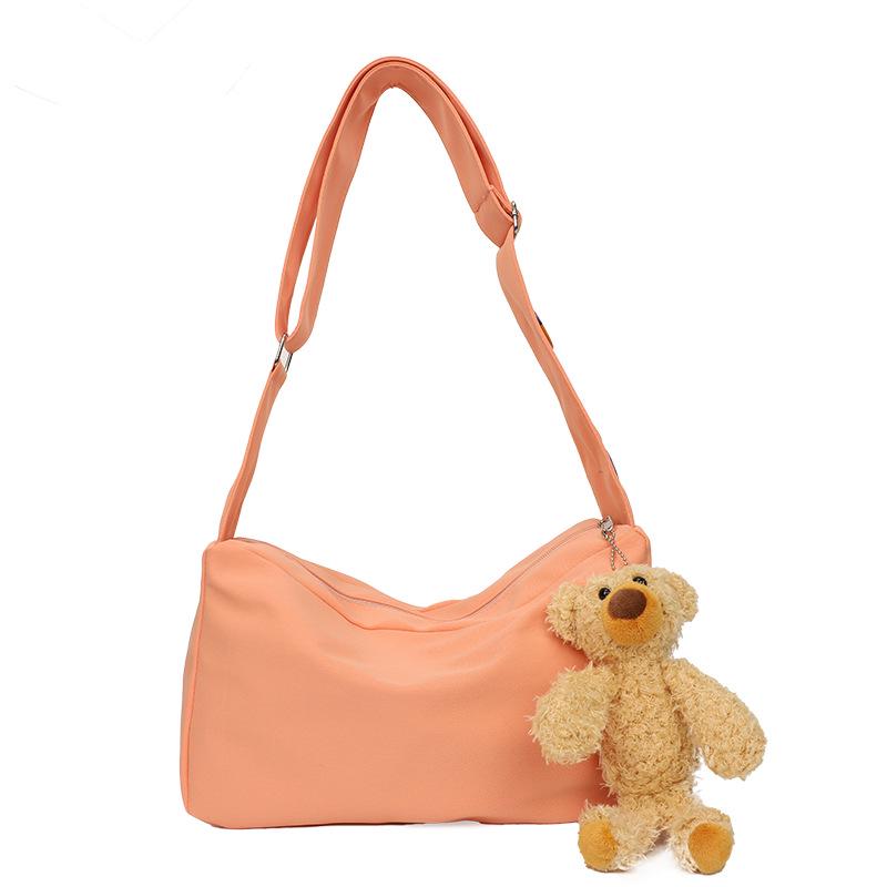 Teddy Dog Plush Crossbody Bag - Multi-color Nylon Pendant for Girls